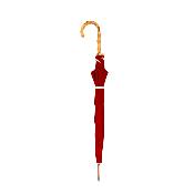 Grand parapluie pour femme - Canopée double couche - Mât en bois - Motifs triangulaires - Rouge
