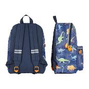 Sac à dos pour l'école avec poches avant - Bretelles réglables et souples - Avec détails réfléchissants pour plus de sécurité - Dinosaures