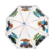 Parapluie transparent cloche pour enfant - Bordure réfléchissante pour une meilleure visibilité la nuit - Parapluie garçon - Camions