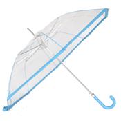 Parapluie droit - ouverture automatique - transparent bordure bleue