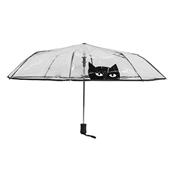 Parapluie pliant - automatique - transparent - chat