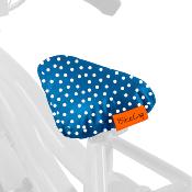 Housse de selle de vélo pour enfant - Bleu à pois blancs