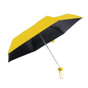 Parapluie pliant pour femme - Avec pochette assortie - Poignée ronde - Jaune