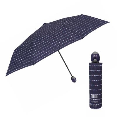 Mini parapluie pliant pour femme - Système d'ouverture automatique - Rayures de lignes