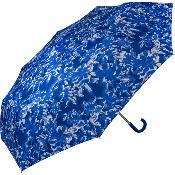 Parapluie pliant compact pour femme - Poignée Courbe - Floral bleu